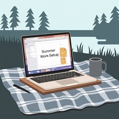 summer work setup illustration