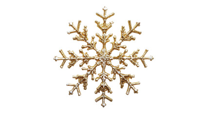 Christmas gold glitter snowflake on transparent background