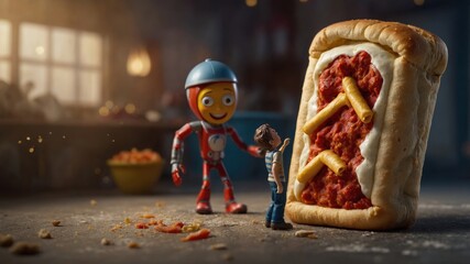 The oversized hot pocket costume captures the essence of fun and flavor in a unique way