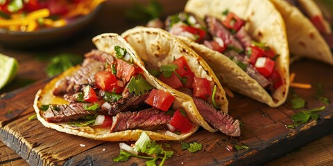 Elegant Latina woman observing her partner delight in street food and tacos.
