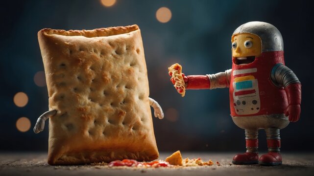 The life-sized hot pocket figure is designed to entertain and engage guests at food events