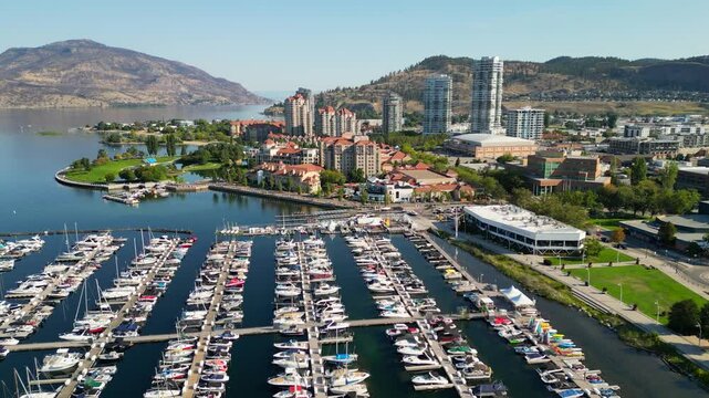Aerial Kelowna City Waterfront British Columbia Okanagan Valley