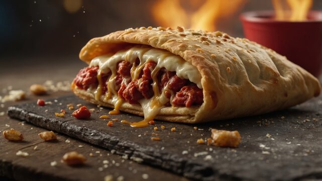 The giant hot pocket figure stands tall, ready to delight guests with its savory appeal