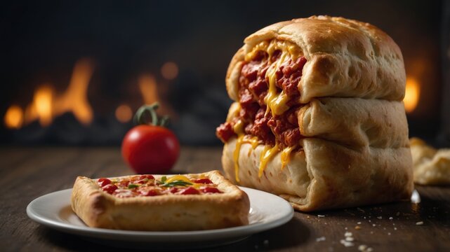 The playful hot pocket mascot stands ready to charm guests with its friendly presence