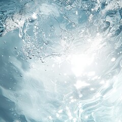 Obraz premium Crystal Clear Water Texture with Bubbles and Light Reflection