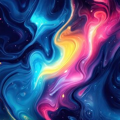 Vibrant Cosmic Swirl of Colors and Light