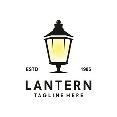 vintage logo lantern vector template illustration