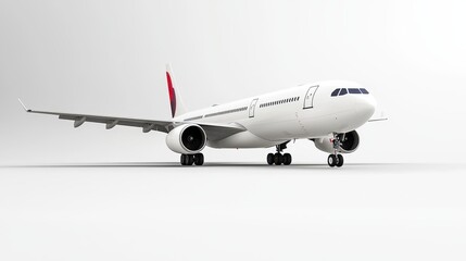 Obraz premium White Passenger Airplane Isolated on White Background