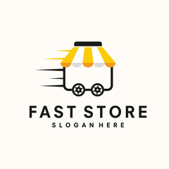 Fast shopping icon logo symbol vector illustration design
