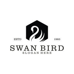 Swan logo design vector illustration