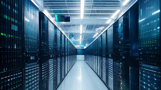 Exploring a modern data center filled with advanced server technology and efficient storage solutions