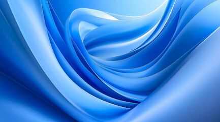 Obraz premium Abstract flowing blue silk-like shapes, delicate curves and smooth textures, minimalist and soft aesthetic with glowing edges