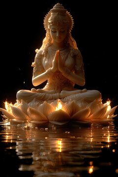 Solar deity Surya: Embodiment of cosmic energy, worshipped during Makar Sankranti, Chhath Puja, and Ratha Saptami, the radiant charioteer who brings light and life to the universe in Hindu belief.