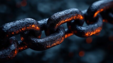 3D blockchain concept featuring digital chain, crypto elements, decentralized network. AI generated