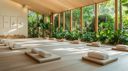 Modern Zen Meditation Room with White Cushions and Natural Light