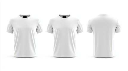 White T Shirt Mockup   Front  Back  and Side Views