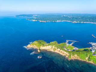 八幡岬と勝浦湾（千葉県勝浦市）
