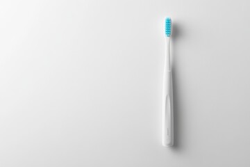 Single Toothbrush on Plain White Background