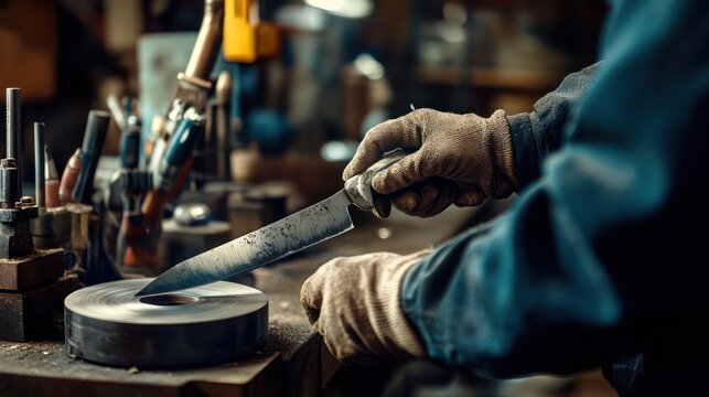 photo of knife making in small industry