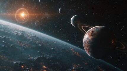 planetary arrangement and clear image