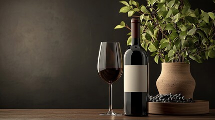 Personalized wine bottle with custom label, festive occasion, 3D illustration