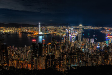 Fototapeta premium Hong Kong Night View from Victoria Peak