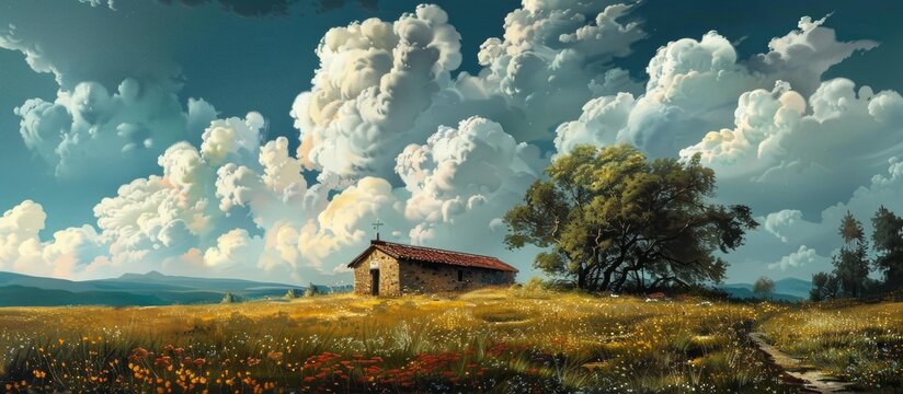 Landscape With Horreo In Front Of Sky