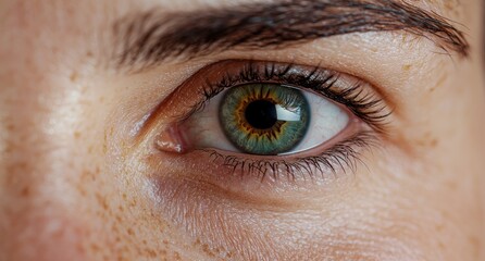 Obraz premium close-up of a vibrant green eye