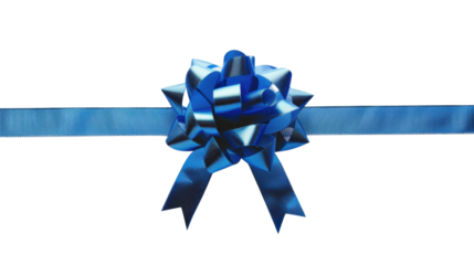 Blue ribbon and bow transparent background