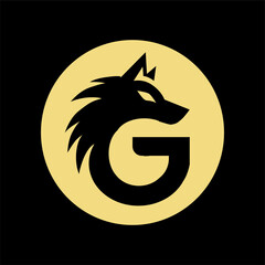 a black and yellow logo with a WOLF on it