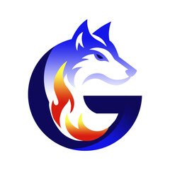 Obraz premium a logo with a dog and the letter g on it