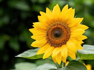 Obraz premium Vibrant sunflower in a lush green field