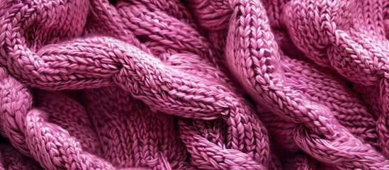 Knitted Background In Dark Pink Color Close Up Place For Text