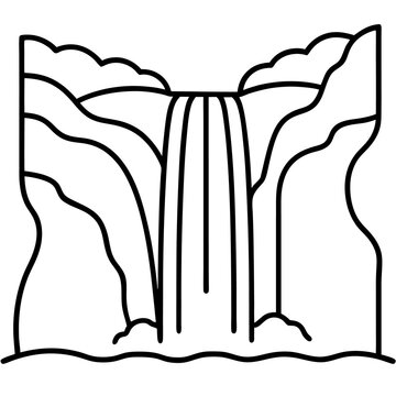 recommend clip art: waterfall outline coloring book page line art drawing