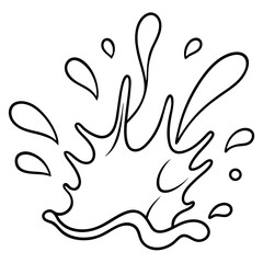 Obraz premium water splashing outline coloring book page line art drawing