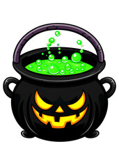 Halloween Influenced Cauldron with green, bubbling liquid Graphic element Best for Hoodie, Tank Tops, Laptop sticker, Wall art, Acrylic block