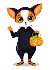 Halloween Characterized Animal friend trickortreating Digital art Ready for Long sleeve, Women's Clothing, Laptop sticker, Art print, Throw pillow