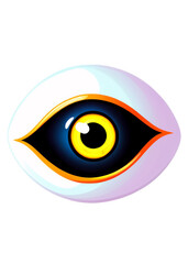 Halloween Characterized Evil eye glowing in the dark Illustration Well-suited for Long sleeve, Women's Clothing, Anime sticker, Wall art, Acrylic block