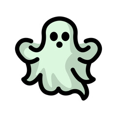 Cute ghost cartoon illustration for halloween event