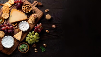 Cheese board with grapes & nuts