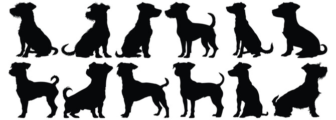 Dog silhouette set vector design big pack of pet illustration and icon