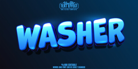 Washer editable text effect, customizable laundry and clean 3d font style