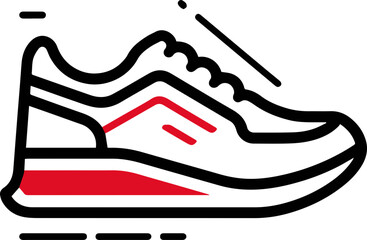 Running shoes icon, symbol of exercise and running