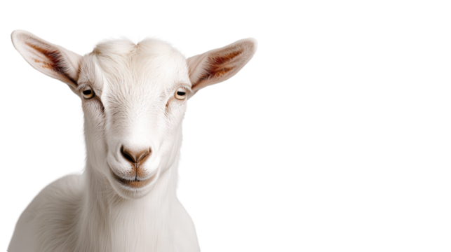 portrait of a goat, isolated background, transparent png