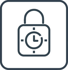 Security and time management icon representing lock and clock