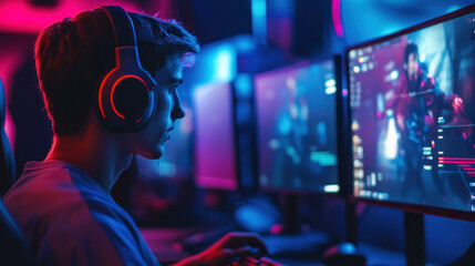 An esports player using a digital application to track their physical activity and health metrics, guided by a medical professional