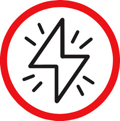 Lightning icon: red lightning symbolizing energy and electricity