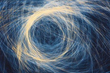 Fototapeta premium Abstract Blue and Gold Swirling Lines Background