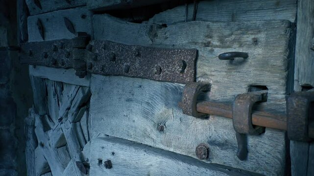 Locked Jail Door Historic Scene