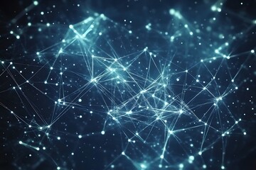 Fototapeta premium Abstract Blue Network Connection Background